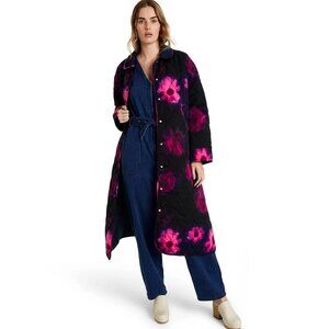 Rachel Comey X Target Floral Print Quilted Jacket Size XXS Oversized Black Pink